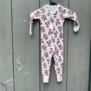 Hanna Andersson x Disney Mickey Mouse Christmas Santa Print One Piece Pajama 3T